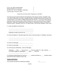 Form PFR-3 &quot;Paid Solicitor Joint Financial Report&quot; - New Hampshire