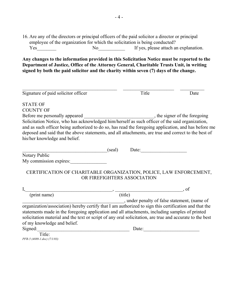 Form PFR-5 Solicitation Notice - New Hampshire, Page 4