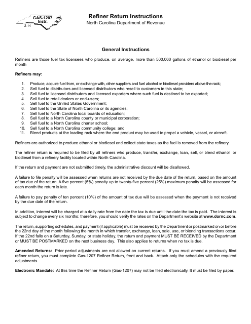 Form GAS-1207  Printable Pdf