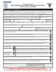 Form S.P.232 &quot;Initial Application for a Retired Law Enforcement Officer Permit to Carry a Handgun&quot; - New Jersey