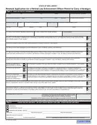 Document preview: Form S.P.232A Renewal Application for a Retired Law Enforcement Officer Permit to Carry a Handgun - New Jersey