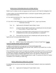 Instructions for Form S.P.280, S.P.280A Wholesale Firearms Dealer License Initial - New Jersey