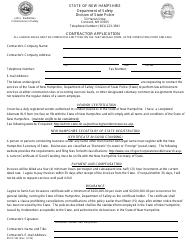 Document preview: Form DSSP352 Contractor Application - New Hampshire