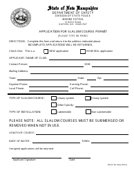Document preview: Form DSSS58 Application for Slalom Course Permit - New Hampshire