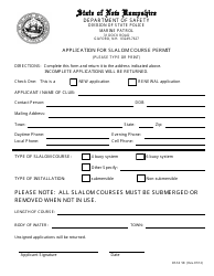 Form DSSS58 Application for Slalom Course Permit - New Hampshire