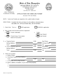 Document preview: Form DSSS41 Application for Swim Line Permit - New Hampshire