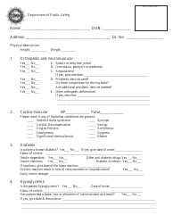 Form DPS301 M101 Medical Examination Form (General) - Oklahoma, Page 3