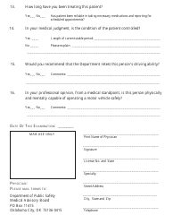 Form DPS301 M101 Medical Examination Form (General) - Oklahoma, Page 6