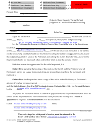 Form DC-420.3 &quot;Order to Show Cause to Vacate Default Judgment in Landlord Tenant Proceeding&quot; - Suffolk County, New York