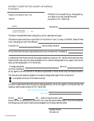 Form 3 (DC-413) &quot;Affidavit of Accused Person, Designating an Agent to Access Sealed Records Pursuant to Cpl 160.50.1(D)&quot; - Suffolk County, New York