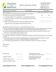 Document preview: Form NC-3 Application for Grant Approval - Saskatchewan, Canada