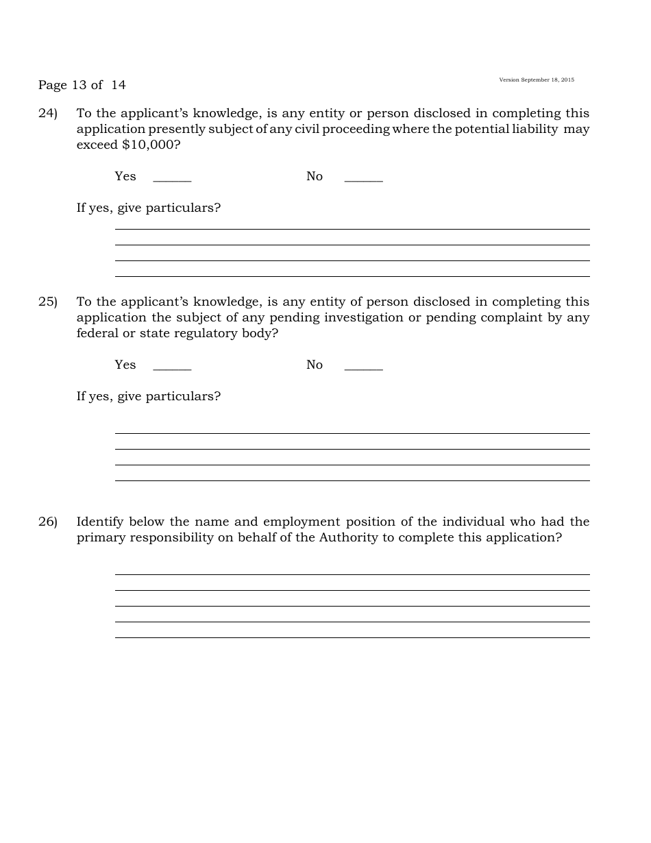 Form A Off-Track Wagering License Application - New Jersey, Page 13