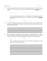 Form B Off-Track Wagering License Application - New Jersey, Page 10