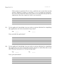 Form B Off-Track Wagering License Application - New Jersey, Page 12