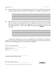 Form B Off-Track Wagering License Application - New Jersey, Page 14