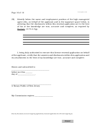 Form C Off-Track Wagering License Renewal Application - New Jersey, Page 16