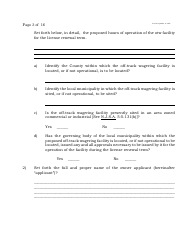Form C Off-Track Wagering License Renewal Application - New Jersey, Page 3
