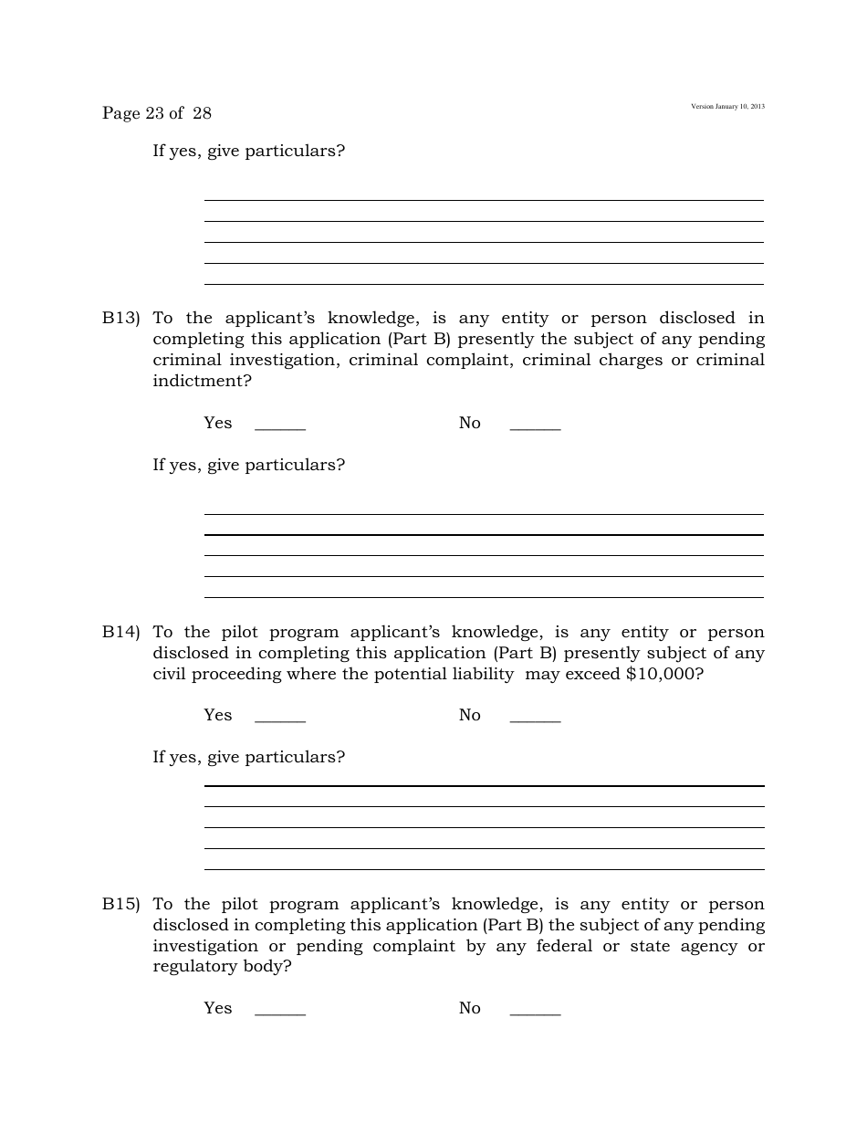 Electronic Wagering Terminal Pilot Program License Application - New Jersey, Page 23