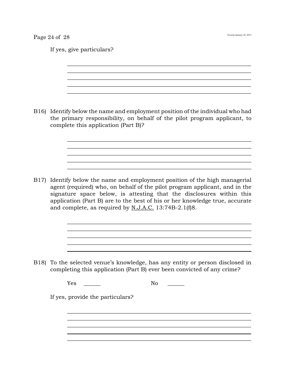 Electronic Wagering Terminal Pilot Program License Application - New Jersey, Page 24