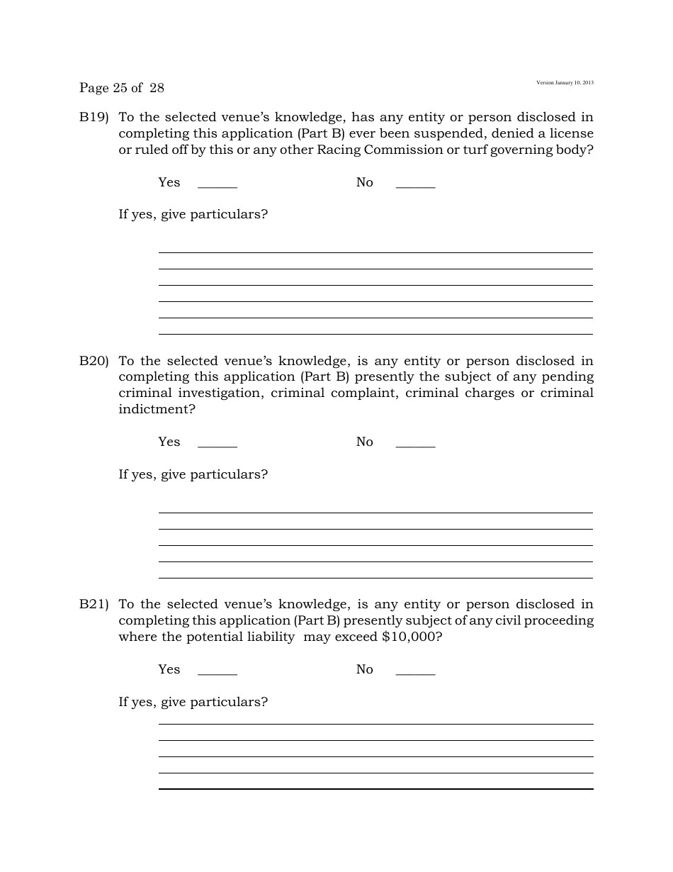 Electronic Wagering Terminal Pilot Program License Application - New Jersey, Page 25