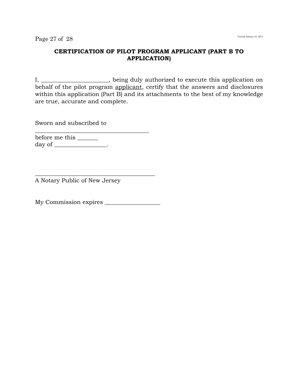 Electronic Wagering Terminal Pilot Program License Application - New Jersey, Page 27