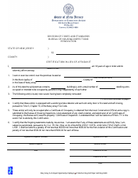 Affidavit for Renovation - New Jersey