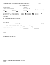 Application for Individual Home Care Service Provider Registration - New Hampshire, Page 3