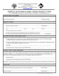 Document preview: Address or Business Name Change Request Form - Oregon
