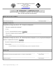 &quot;Change My Workers' Compensation Status&quot; - Oregon