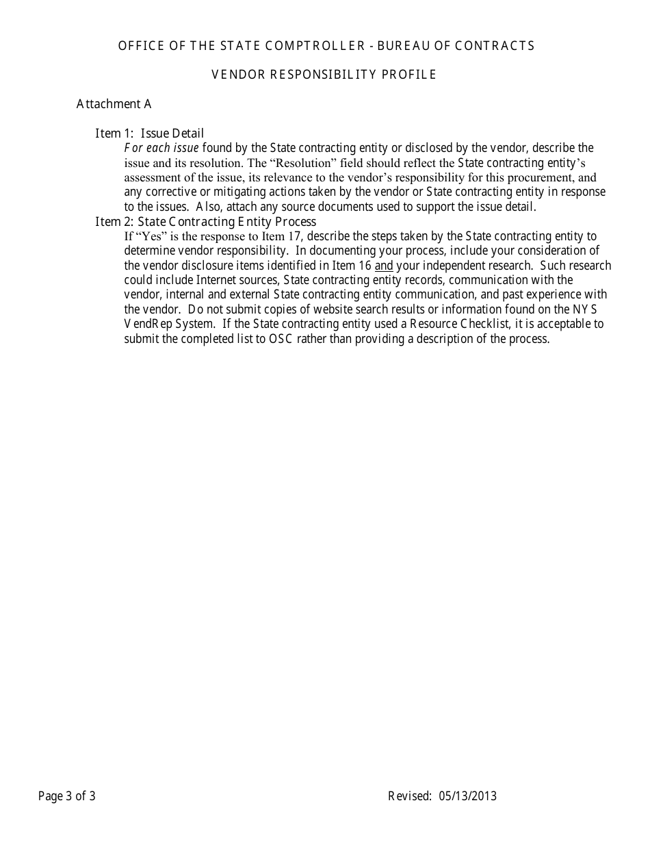 Instructions for Form AC3273-S Vendor Responsibility Profile - New York, Page 3