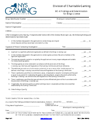 Form BC-4 &quot;Findings and Determination for Bingo License&quot; - New York