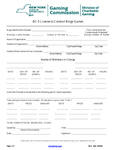 Form BC-5  Printable Pdf