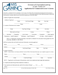 Form GC-101 (BC-101) Application for Commercial Lessor&#039;s License - New York