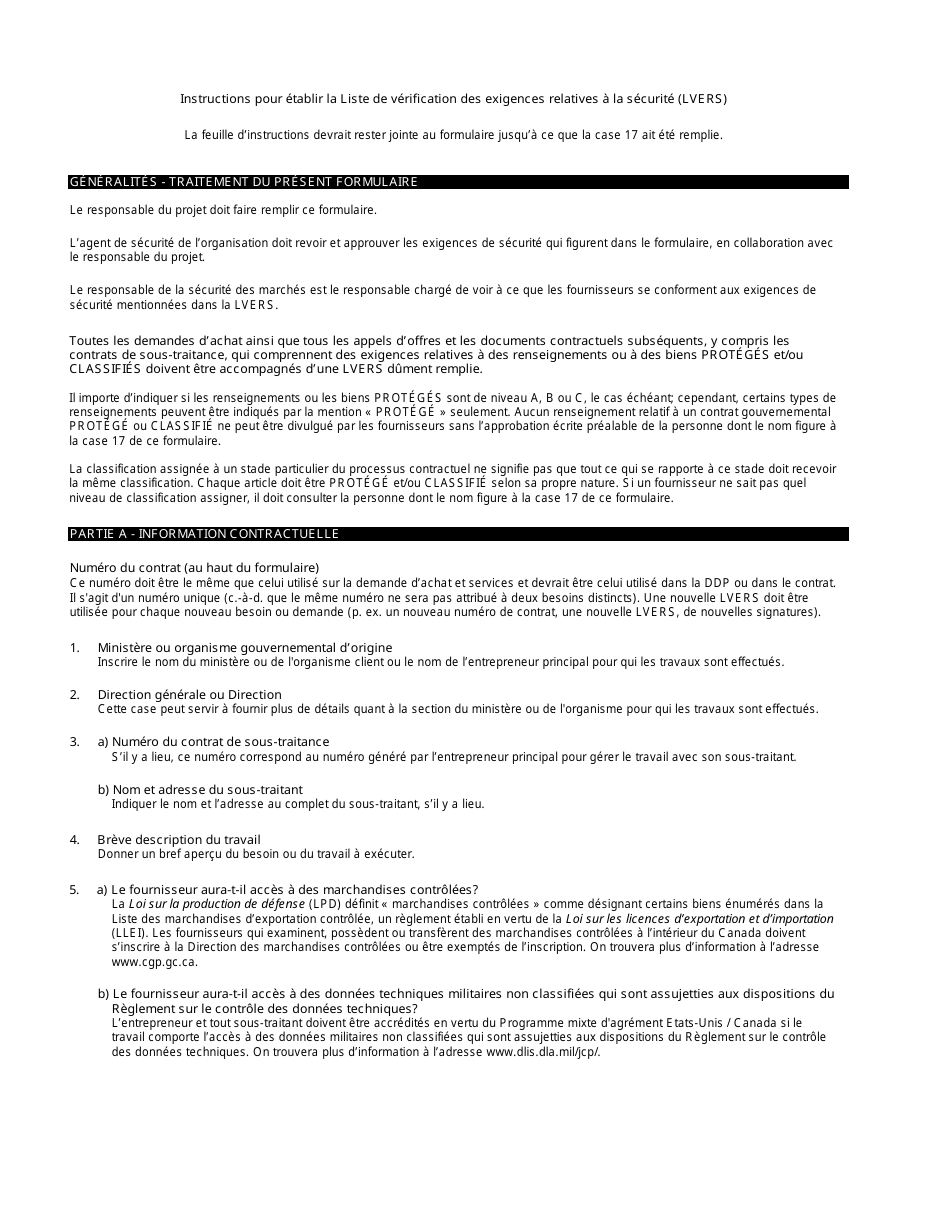 Form TBS / SCT350-103 Security Requirements Check List (Srcl) - Canada (English / French), Page 10