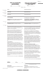 Document preview: Form YG2614 Writ of Continuing Garnishment - Yukon, Canada (English/French)