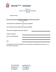 Document preview: Appeals Notice of Discontinuance - Canada