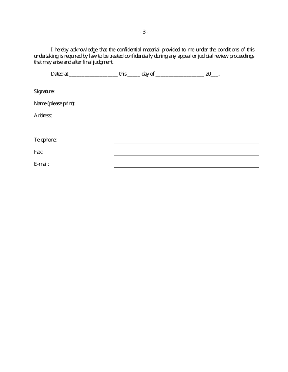 Form III Declaration and Undertaking (Counsel and Consultant) - Canada, Page 3