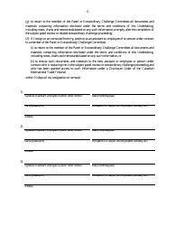 Form G Binational Panel Review - Disclosure Undertaking for Assistant to, Employees of, and Persons Under Contract to Members of Panels and Extraordinary Challenge Committees - Canada, Page 3