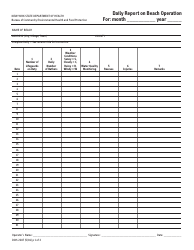 Form DOH-2287 Daily Report on Beach Operation - New York