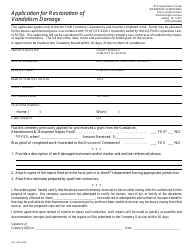 Form DOS-1583 &quot;Application for Restoration of Vandalism Damage&quot; - New York