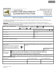 Form DOS-1802 &quot;Application for Retailer Certification&quot; - New York