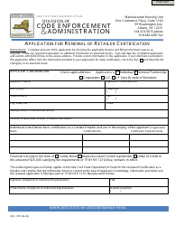 Form DOS-1797 &quot;Application for Renewal of Retailer Certification&quot; - New York