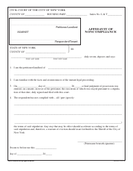 Document preview: Form SH-0522 Affidavit of Noncompliance - New York City