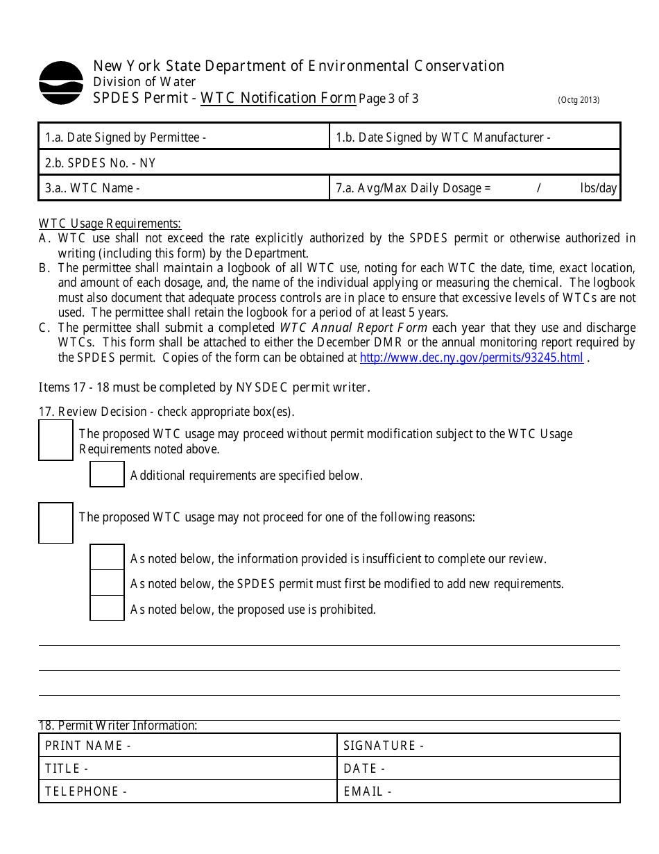 Wtc Notification Form - New York, Page 4
