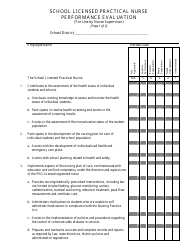 Document preview: School Licensed Practical Nurse Performance Evaluation - New Mexico