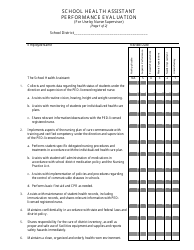 Document preview: School Health Assistant Performance Evaluation - New Mexico