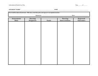 Individualized Healthcare Plan (Ihp) Unspecified Condition Form - New Mexico, Page 2