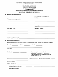 Form C Application for Resident or Nonresident Organization, Corporation/Partnership or Individual Reinsurance Intermediary Authorization - New Jersey