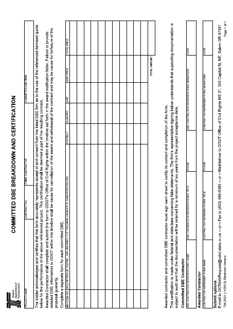 Form 734-2531  Printable Pdf