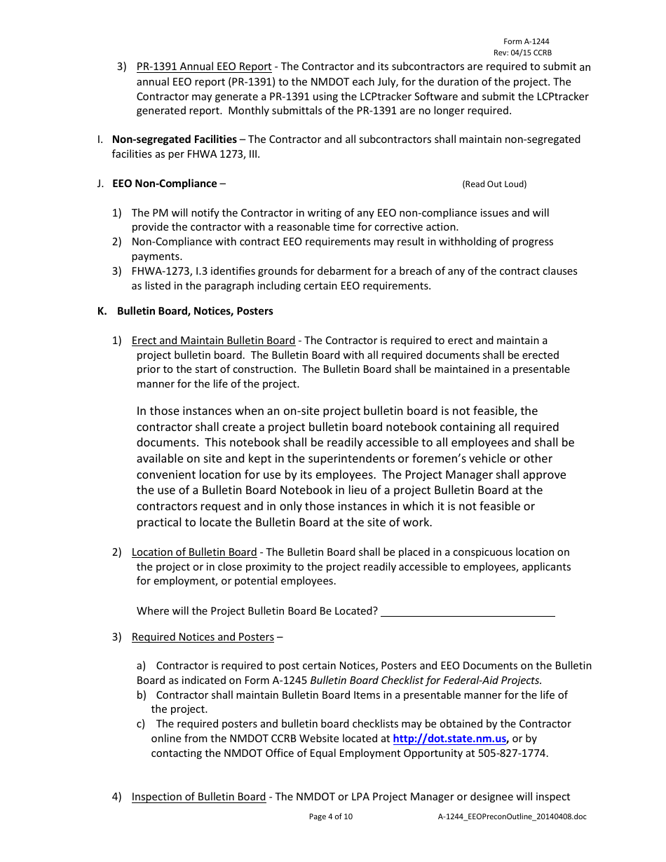 Form A-1244 - Fill Out, Sign Online and Download Printable PDF, New ...